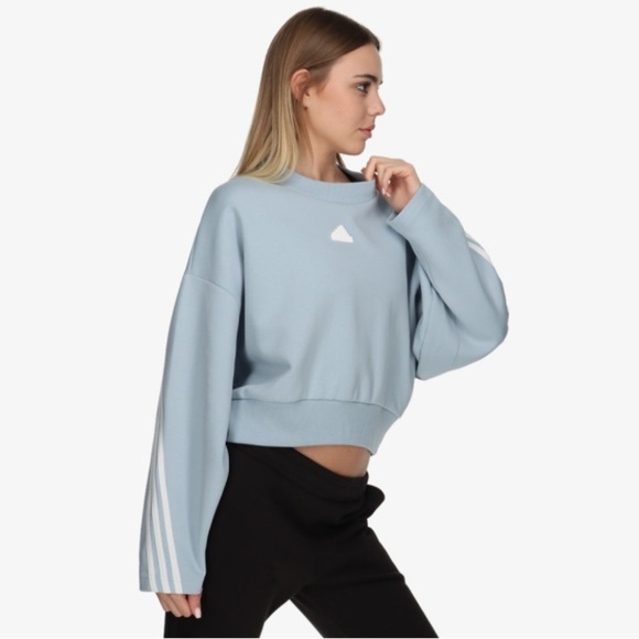 Adidas Sportswear FUTURE ICONS THREE STRIPES Sweatshirt powder blue athleisure - Picture 4 of 14